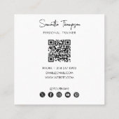 Trendy Photo Personal Trainer Fitness QR Code Vierkante Visitekaartje (Achterkant)