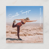 Trendy Photo Personal Trainer Fitness QR Code Vierkante Visitekaartje (Voorkant)