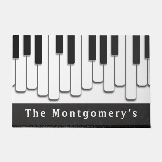 Trendy Piano Keys Monogram Deurmat (Voorkant)
