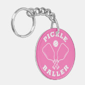 Trendy Pickle Baller Hot Pink Sleutelhanger (Voorkant Links)