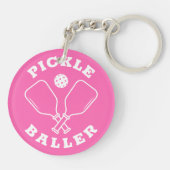 Trendy Pickle Baller Hot Pink Sleutelhanger (Achterkant)