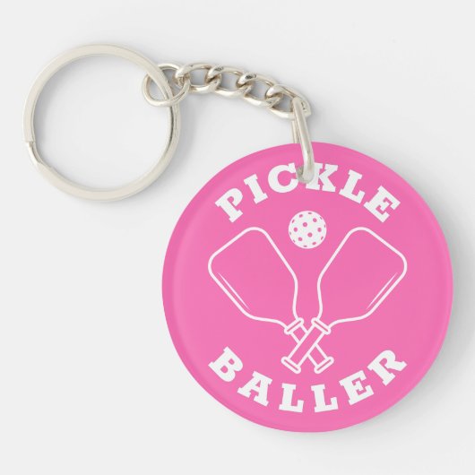 Trendy Pickle Baller Hot Pink Sleutelhanger (Voorkant)