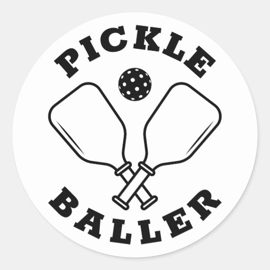 Trendy Pickle Baller Ronde Sticker (Voorkant)