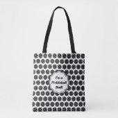 Trendy Pickleball gepersonaliseerd zwart-wit Tote Bag (Voorkant)