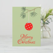 Trendy Pickleball Ornament Groene Kerstfoto Feestdagenkaart (Staand voorkant)