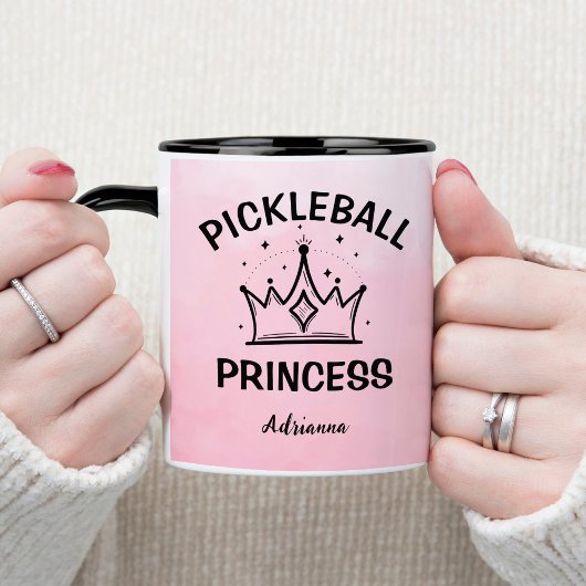 Trendy Pickleball Princess Pink Ombre with Crown Mok