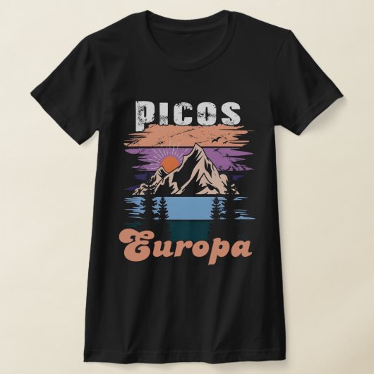 Trendy Picos de Europa Nationaal Park Retro T-shirt (Laagn)