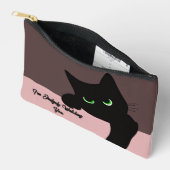 Trendy Piepende Zwarte Kat Monogram Etui (Open)