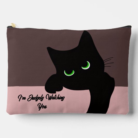 Trendy Piepende Zwarte Kat Monogram Etui (Voorkant)