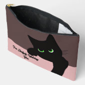 Trendy Piepende Zwarte Kat Monogram Etui (Open)