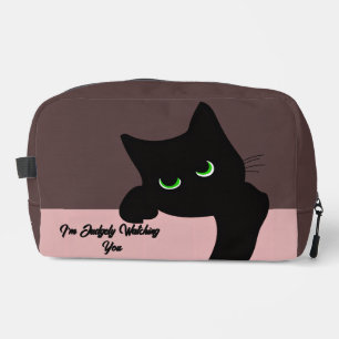 Trendy Piepende Zwarte Kat Monogram Toilettasje