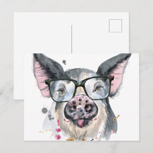 Trendy Pig Briefkaart (Voorkant / Achterkant)