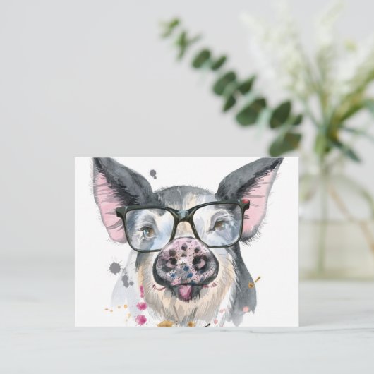 Trendy Pig Briefkaart (Staand voorkant)
