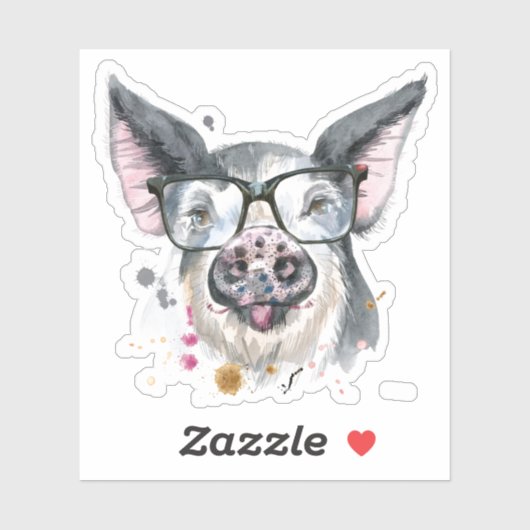 Trendy Pig Sticker (Vel)