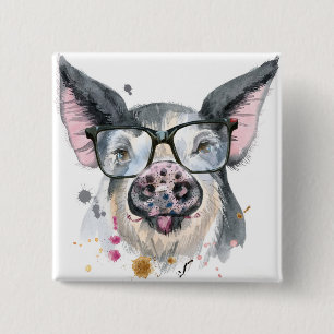Trendy Pig Vierkante Button 5,1 Cm