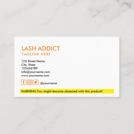 Trendy pil fles wimpers Verpakking Label Business (Achterkant)