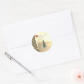 Trendy Pine Tree, Santa Hat, Faux Gold Ronde Sticker (Envelop)