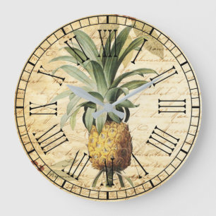 Trendy Pineapple Art  kalligrafie Grote Klok
