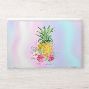 Trendy Pineapple Hibiscus Holographic HP Laptopsticker