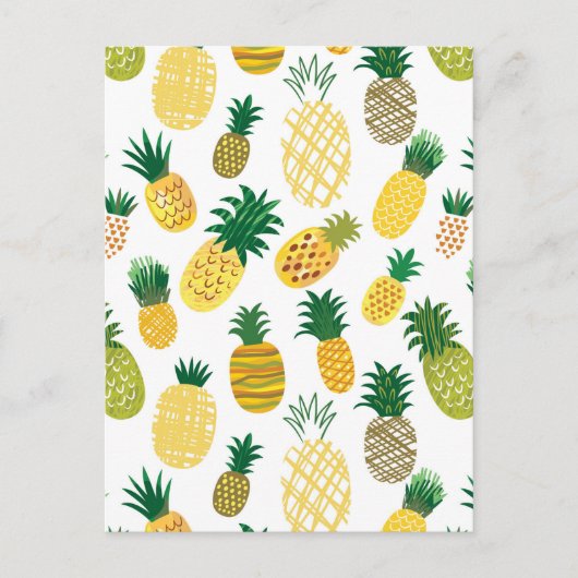 Trendy Pineapple Pattern Briefkaart (Voorkant)