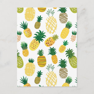 Trendy Pineapple Pattern Briefkaart