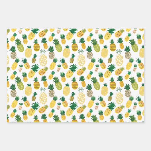 Trendy Pineapple Pattern Inpakpapier Vel (Voorkant 3)