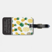 Trendy Pineapple Pattern | Jouw namen toevoegen Bagagelabel (Achterkant horizontaal)