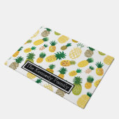 Trendy Pineapple Pattern | Jouw namen toevoegen Deurmat (Schuin)