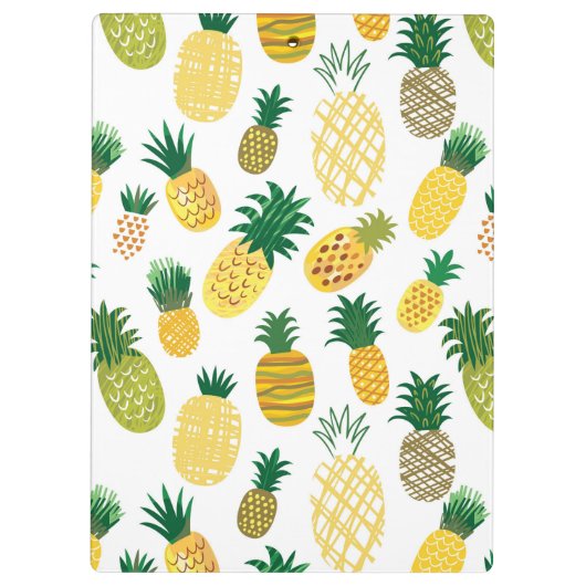 Trendy Pineapple Pattern | Jouw namen toevoegen Klembord (Achterkant)