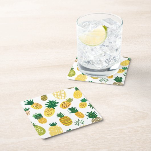 Trendy Pineapple Pattern Kartonnen Onderzetters (Insitu)