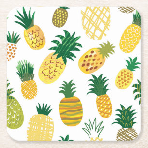 Trendy Pineapple Pattern Kartonnen Onderzetters