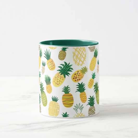 Trendy Pineapple Pattern Mok (Midden)
