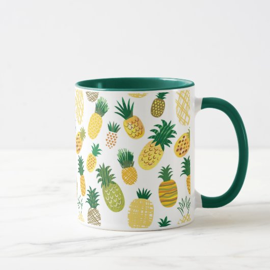Trendy Pineapple Pattern Mok (Rechts)