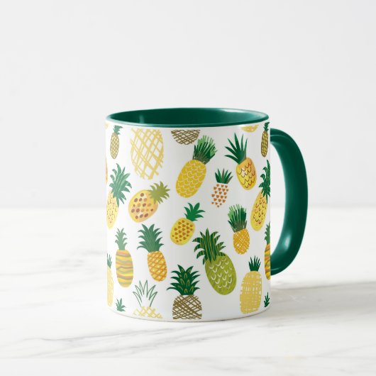 Trendy Pineapple Pattern Mok (Voorkant rechts)
