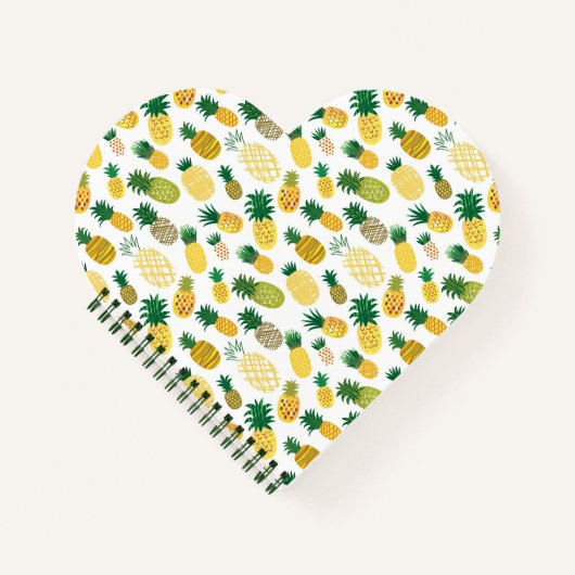 Trendy Pineapple Pattern Notitieboek (Voorkant)