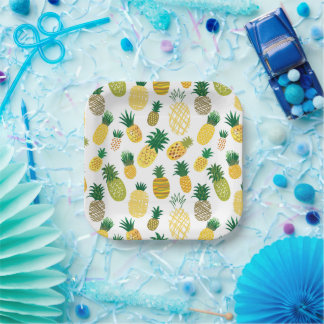 Trendy Pineapple Pattern Papieren Bordje