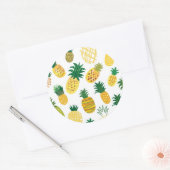 Trendy Pineapple Pattern Ronde Sticker (Envelop)