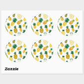 Trendy Pineapple Pattern Ronde Sticker (Vel)