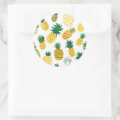 Trendy Pineapple Pattern Ronde Sticker (Tas)