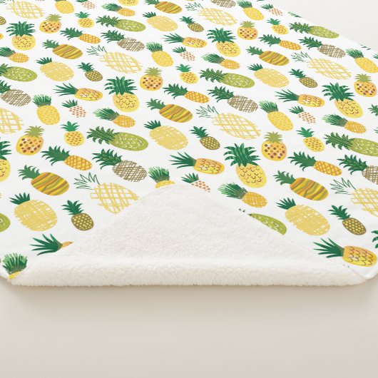 Trendy Pineapple Pattern Sherpa Deken (3/4)