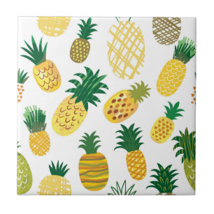 Trendy Pineapple Pattern Tegeltje