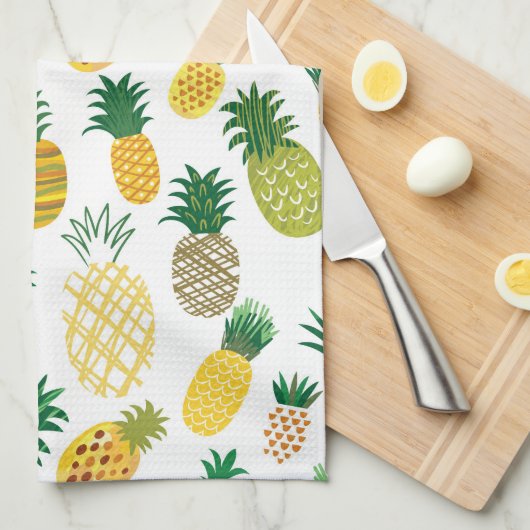 Trendy Pineapple Pattern Theedoek (Quarter Fold)