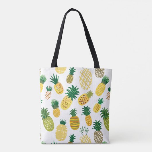 Trendy Pineapple Pattern Tote Bag (Achterkant)