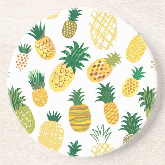 Trendy Pineapple Pattern Zandsteen Onderzetter (Voorkant)