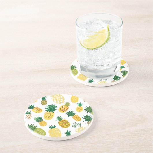 Trendy Pineapple Pattern Zandsteen Onderzetter (Zijkant)