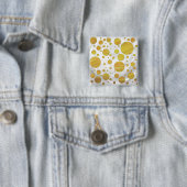 Trendy Pineapple Polka Dots Vierkante Button 5,1 Cm (In situ)