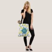 Trendy Pineapples Pattern Monogram Tote Bag (Op model)
