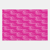 Trendy Pink 50 en geweldig Inpakpapier Vel (Voorkant)