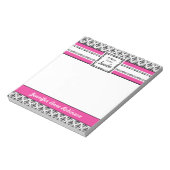 Trendy Pink and Black Girl's Personalized Notitieb Notitieblok (Linkerzijde)