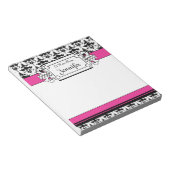 Trendy Pink and Black Girl's Personalized Notitieb Notitieblok (Schuin)
